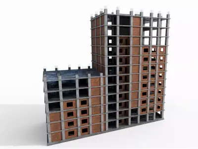 Construction Building Low-poly 3D model