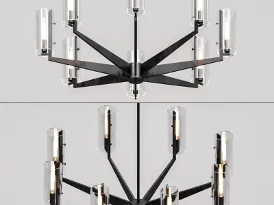 Vendome chandelier with four lights 3D model