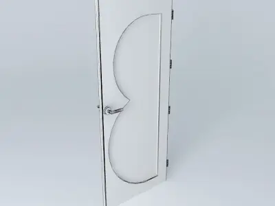 Letter "B", 3D door, very detail with glass, lock and hinger. Free 3D model