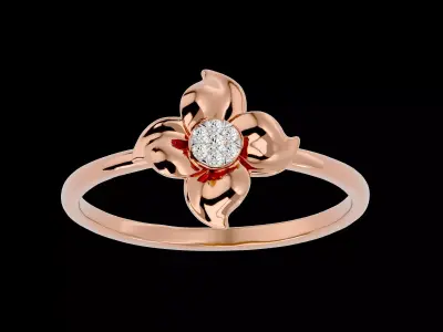 Light Minimalist Diamond Ring Earrings Pendant Set 3D print model