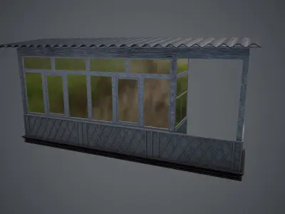 Classic closed balcony for house - 6 Low-poly 3D model Low-poly 3D model