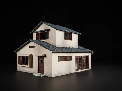 JAPANESE BUILDING 006 Low-poly 3D model