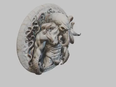 Old Gods Ancient Sculpture Marble Cthulhu Octopuss 3D model