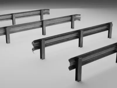 Road Fence  Low-poly 3D model