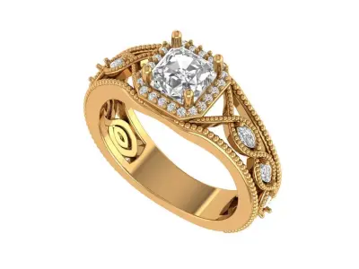 Engagement Ring 3D print model 51