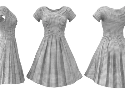 Conquered Retro Dress Low-poly 3D model