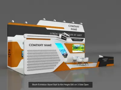 5 Exhibition Stand Stall Booth 3D model 3D Model Collection 3D Model Pack