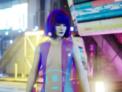 Game-Ready Stylized 3D Character Mechiko Low-poly 3D model
