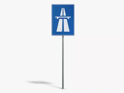 Highway Sign Low-poly 3D model