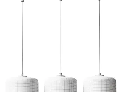 Capsule pendant lamp with transparent shades 3D model