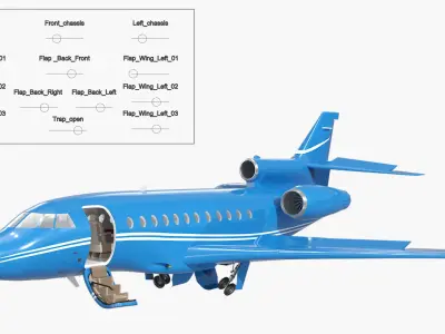  Business Jet Plane Rigged 