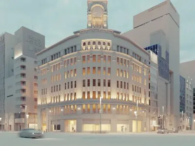 Wako building - Ginza street 3D model
