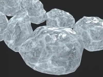 Ice Crystal 9 pieces Low-poly 3D model
