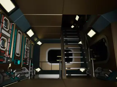 Sci-Fi Planetary Outpost - Modular Constructor low-poly stylized Low-poly 3D model