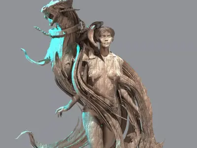 Drake cloak wonderer statue 3D model