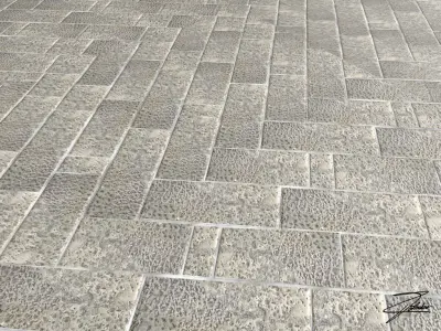 Stone paving 2 Low-poly 3D model