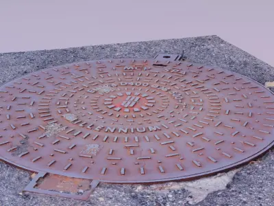 Cover manhole 07 raw scan 3D model