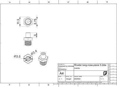Riveter LOBTEX HR002A long-nose-piece Free 3D print model