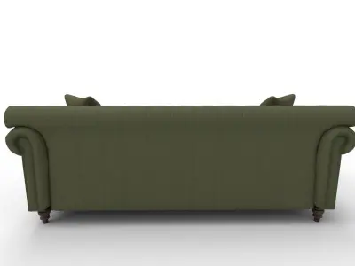 Eva Green Velvet Sofa 3D model