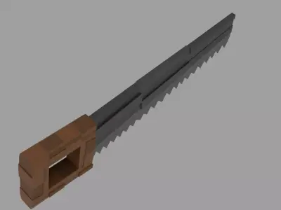 Low-Poly Stylized Hand Saw Game Ready Low-poly 3D model