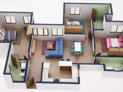 3D Floor Plan Model 56 3D model
