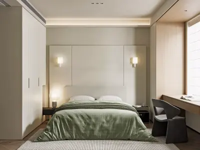 Japandi Minimalist Bedroom 102 3D model