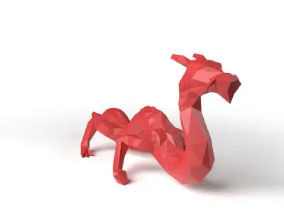 Dragon Low Poligonal Low-poly 3D model