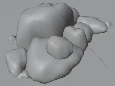 Stone Formation 5 - Rocky Boulder Outcrop - Low Poly Game Ready Low-poly 3D model