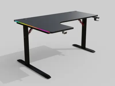 Corner Gaming Desk - High-Details Asset Low-poly 3D model