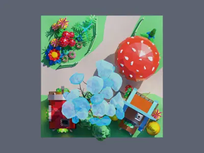 land 8A Low-poly 3D model