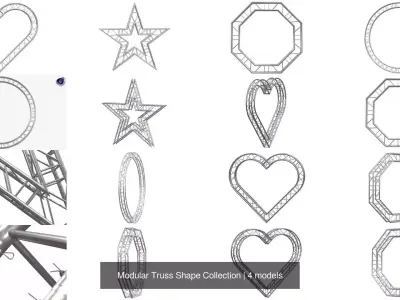 Modular Truss Shape Collection 3D Model Pack