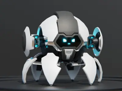 Spider Robot Low-poly 3D model order
