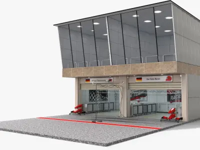  Race Track Pit Lane Garage 