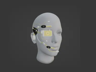 SciFi Glasses E04 White Gold - Character Design Fashion Low-poly 3D model