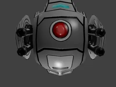 Sci-fi Low poly Sphere Robot Turret Low-poly 3D model