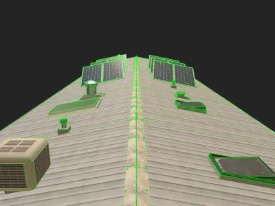 Industrial Roof elements 3d Model AR VR gameready  Low-poly 3D model