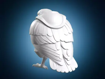 Mystical Raven Minimalist Sculpture 3D print model