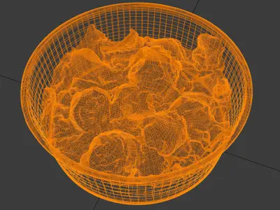 Poke bowl Salad with mango almond and salmon 3D model