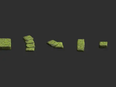 Stone Platforms - Moss 1 Low-poly 3D model
