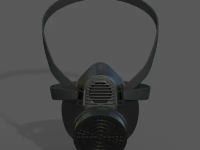 Gas mask respirator scifi futuristic 3d  Low-poly 3D model