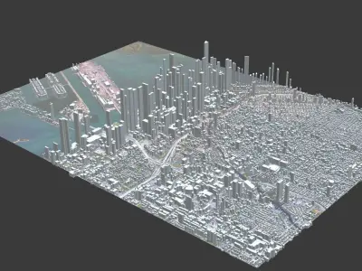 Miami City Low-poly 3D model
