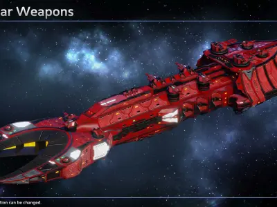 Spaceship Thaalian Empire Battleship Low-poly 3D model