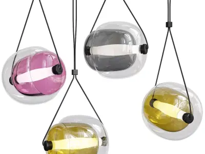 Minimalista LED Pendant Light Low-poly 3D model