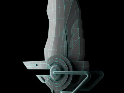 Sci fi magical sword 3D model