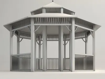 Wooden Gazebo 3D model