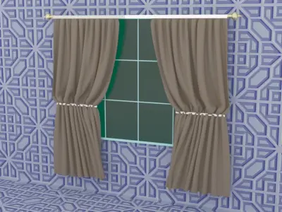 Curtain velvet 3D model purchase