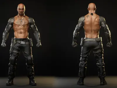 Futuristic Mercenary Low-poly 3D model