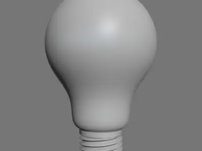 Light bulb with broken wolfram 3D model