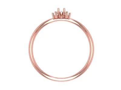 Solitaire Women Light Weight Flower Band Ring 3D print model