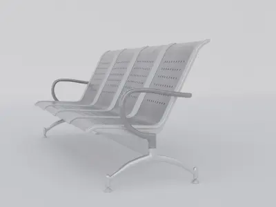 Public Bench Low-poly 3D model